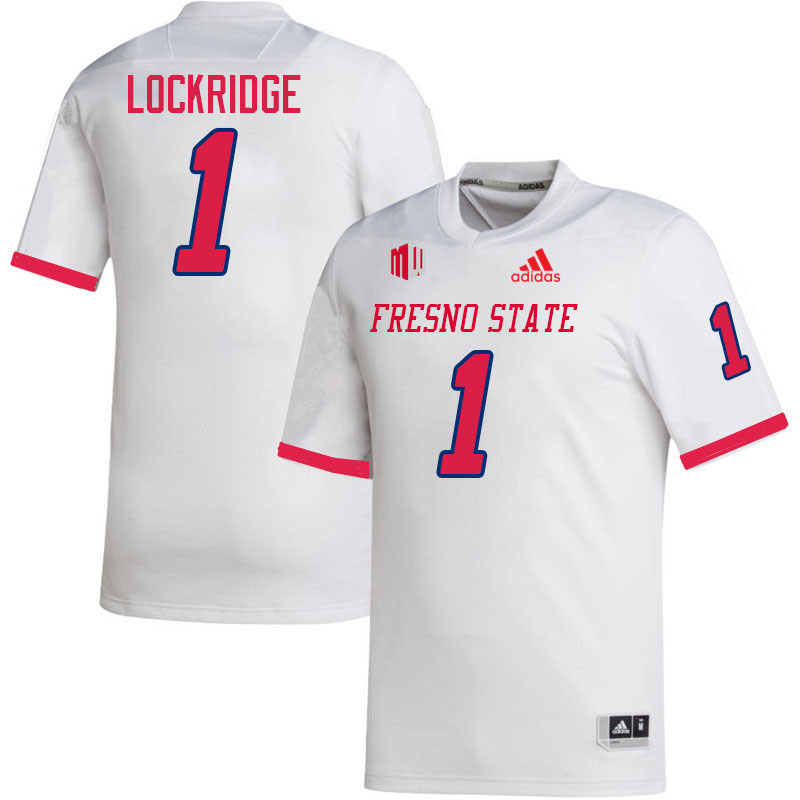 Men #1 Cam Lockridge Fresno State Bulldogs College Football Jerseys Stitched-White